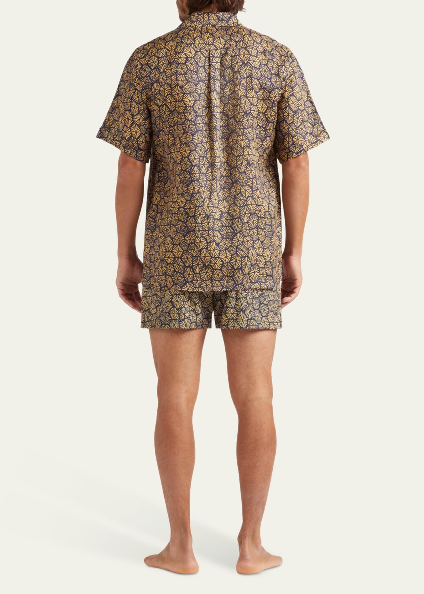 Men's Linen Flower-Print Camp Shirt - 3