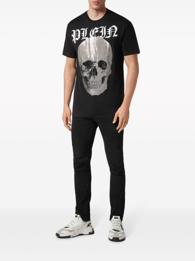 PHILIPP PLEIN skull crystal-embellished cotton T-shirt outlook