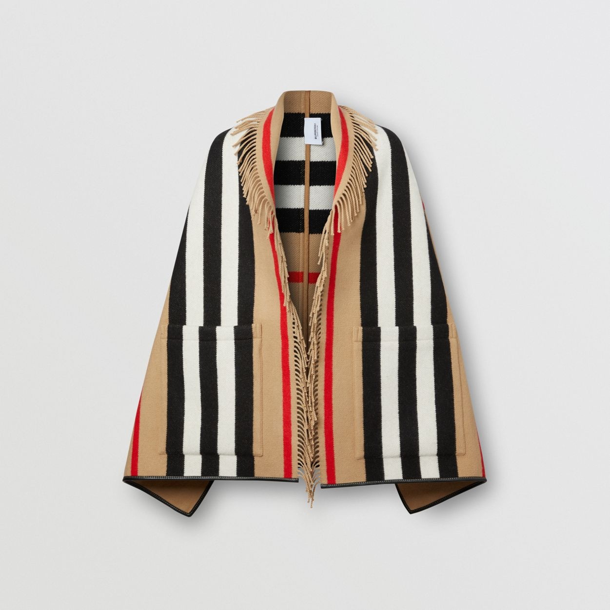 Icon Stripe Wool Cashmere Jacquard Cape - 4