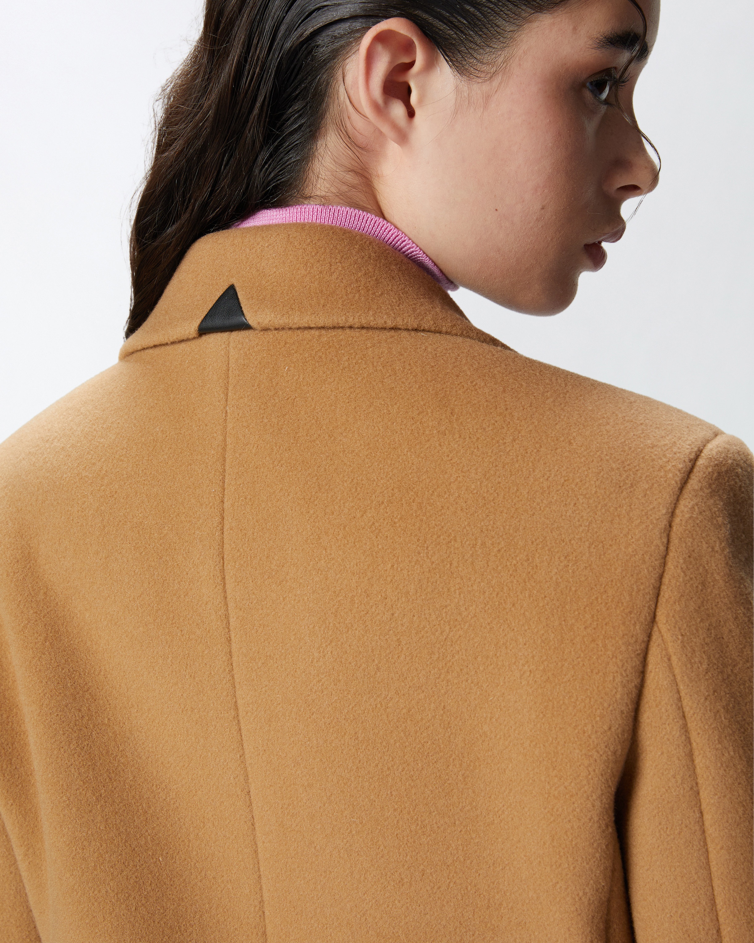 SINGLE-BREASTED WOOL-BLEND CLOTH COAT - 5