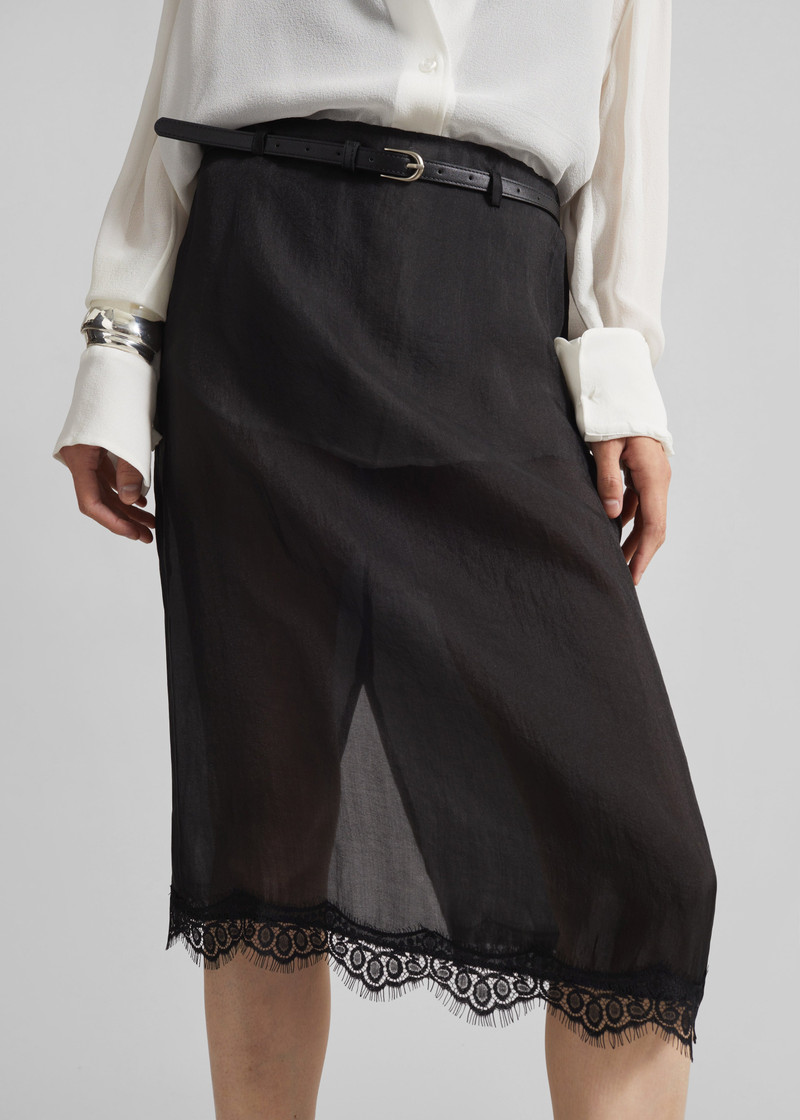 Lolai Sheer Lace Skirt - Black 3
