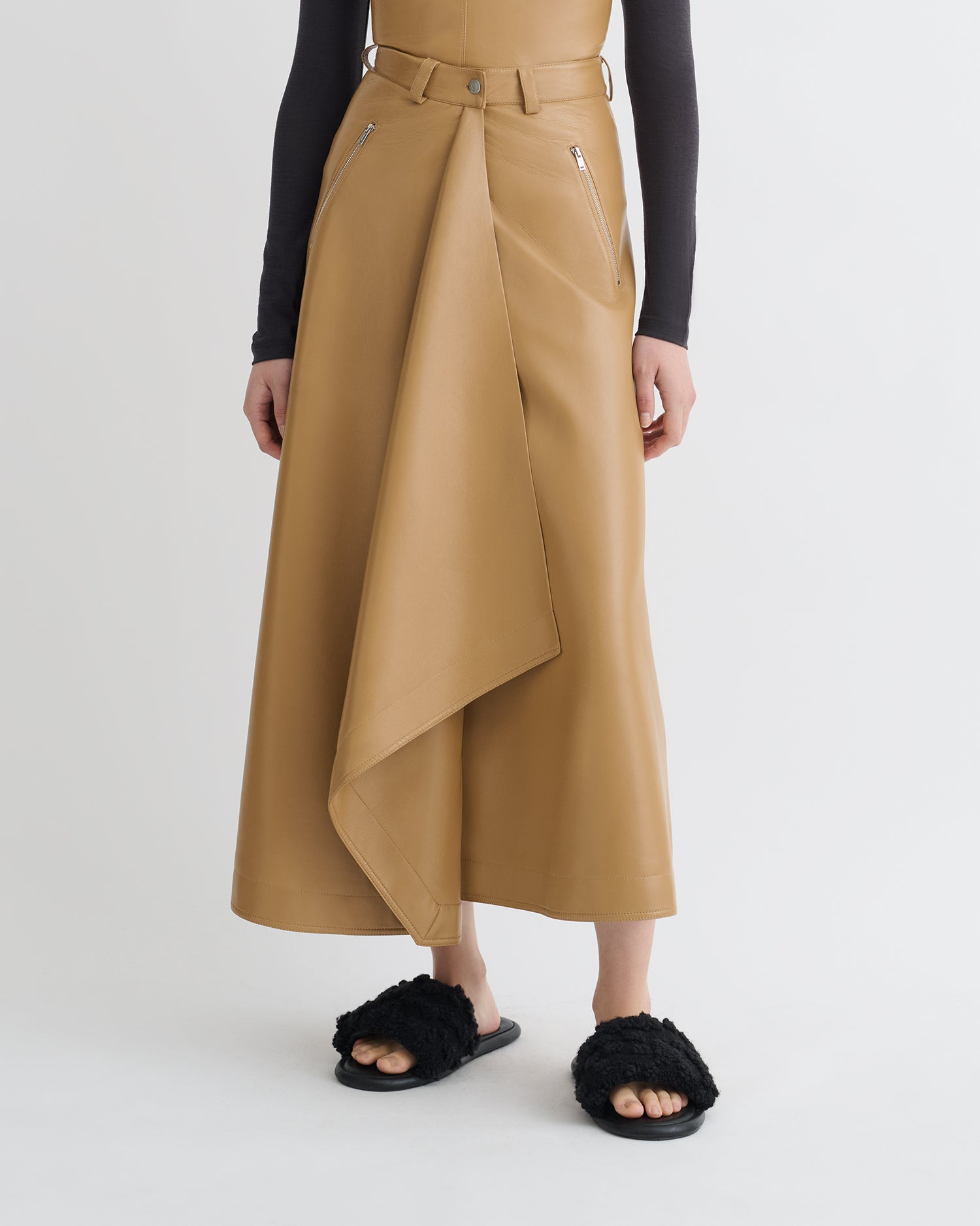 Draped Okobor™ Alt-Leather Skirt - 6