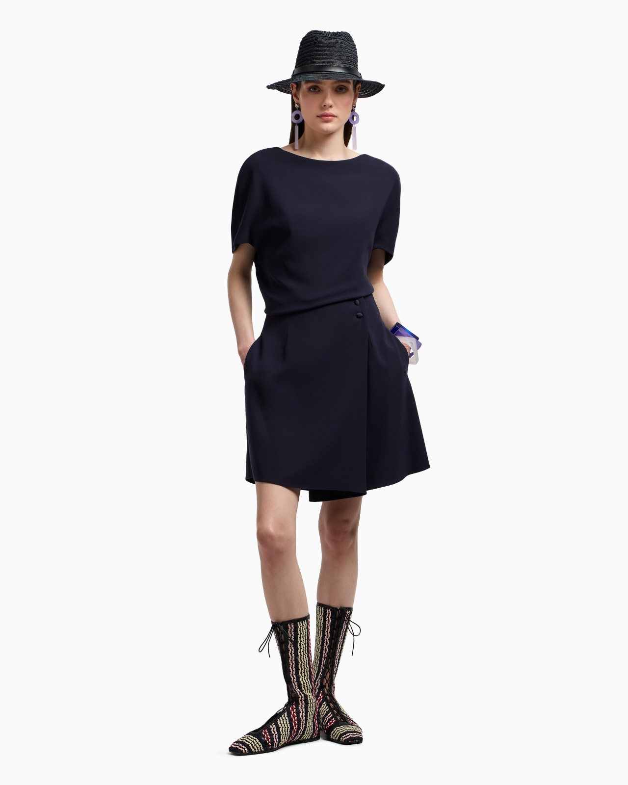 TECHNICAL CADY BLOUSE WITH GATHERED HEM - 4
