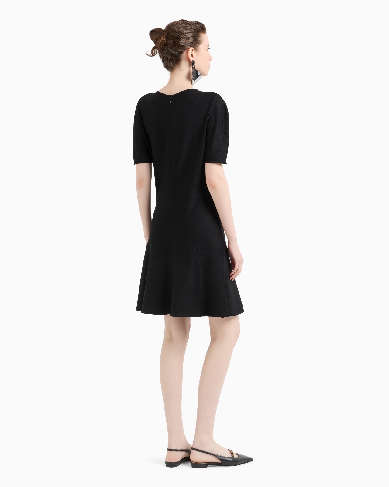 VISCOSE CRÊPE JERSEY DRESS WITH FRILL - 3