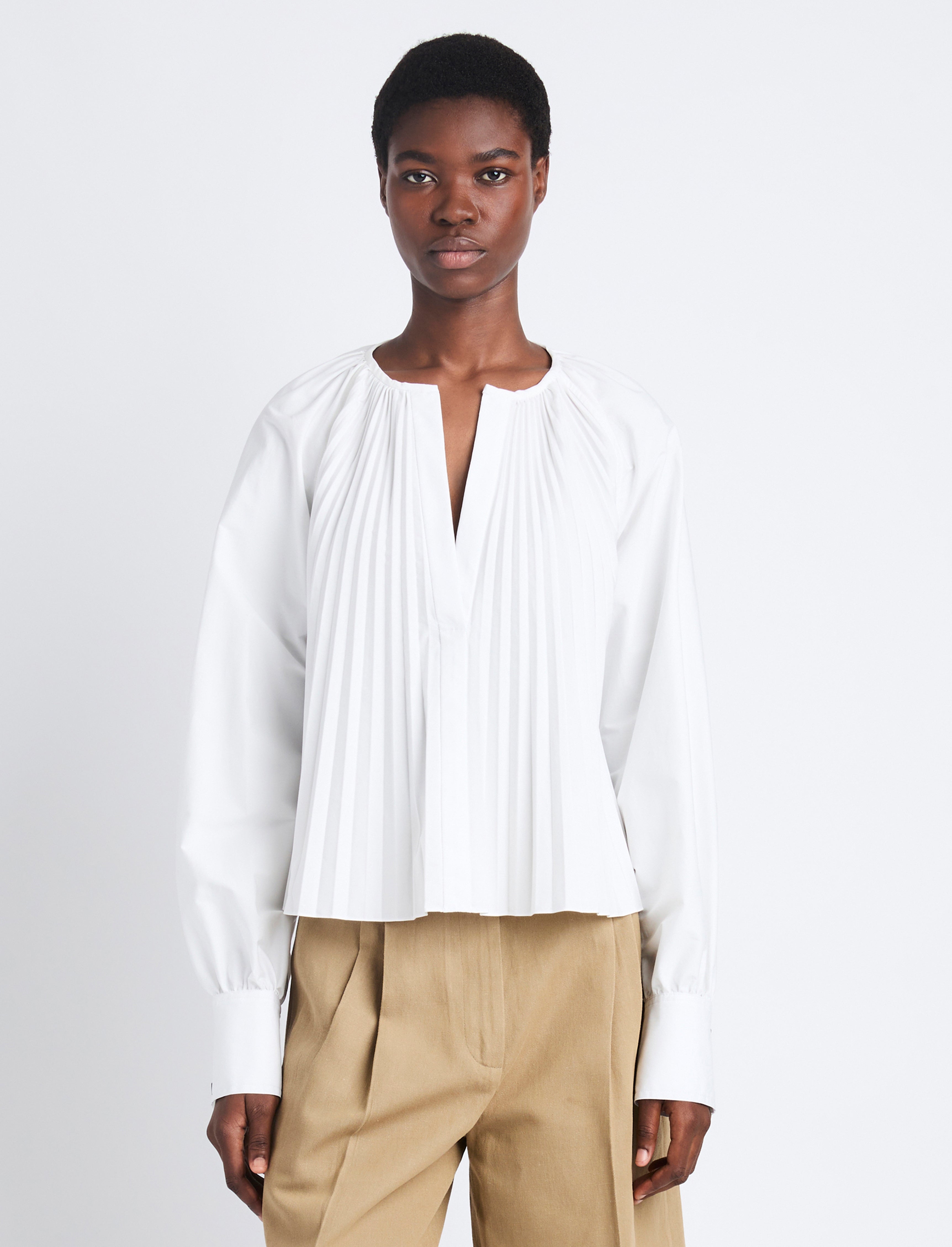 Monica Top in Compact Poplin - 2