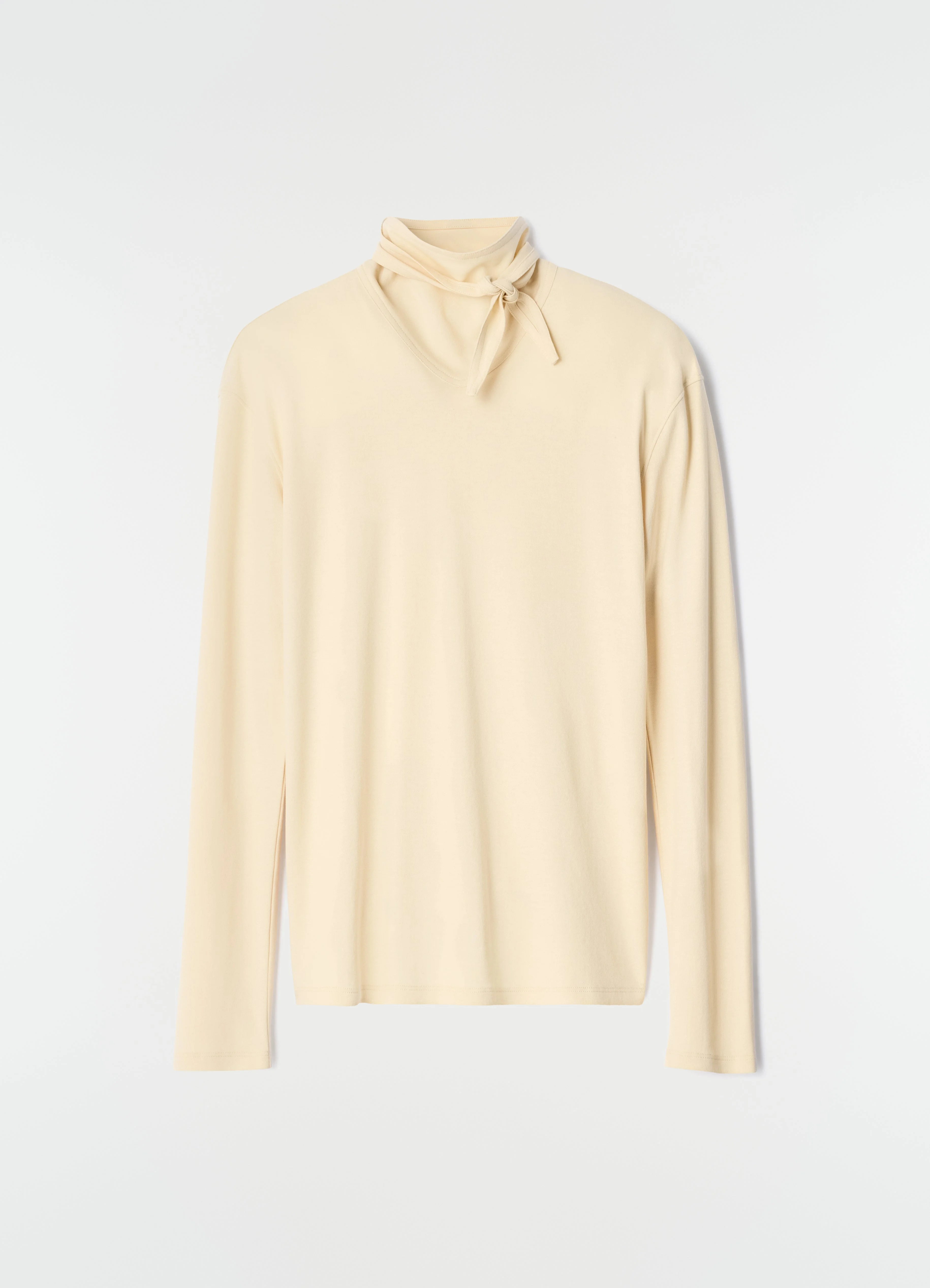 LONG-SLEEVE SCARF TOP IN SILKY JERSEY CREPE - 1