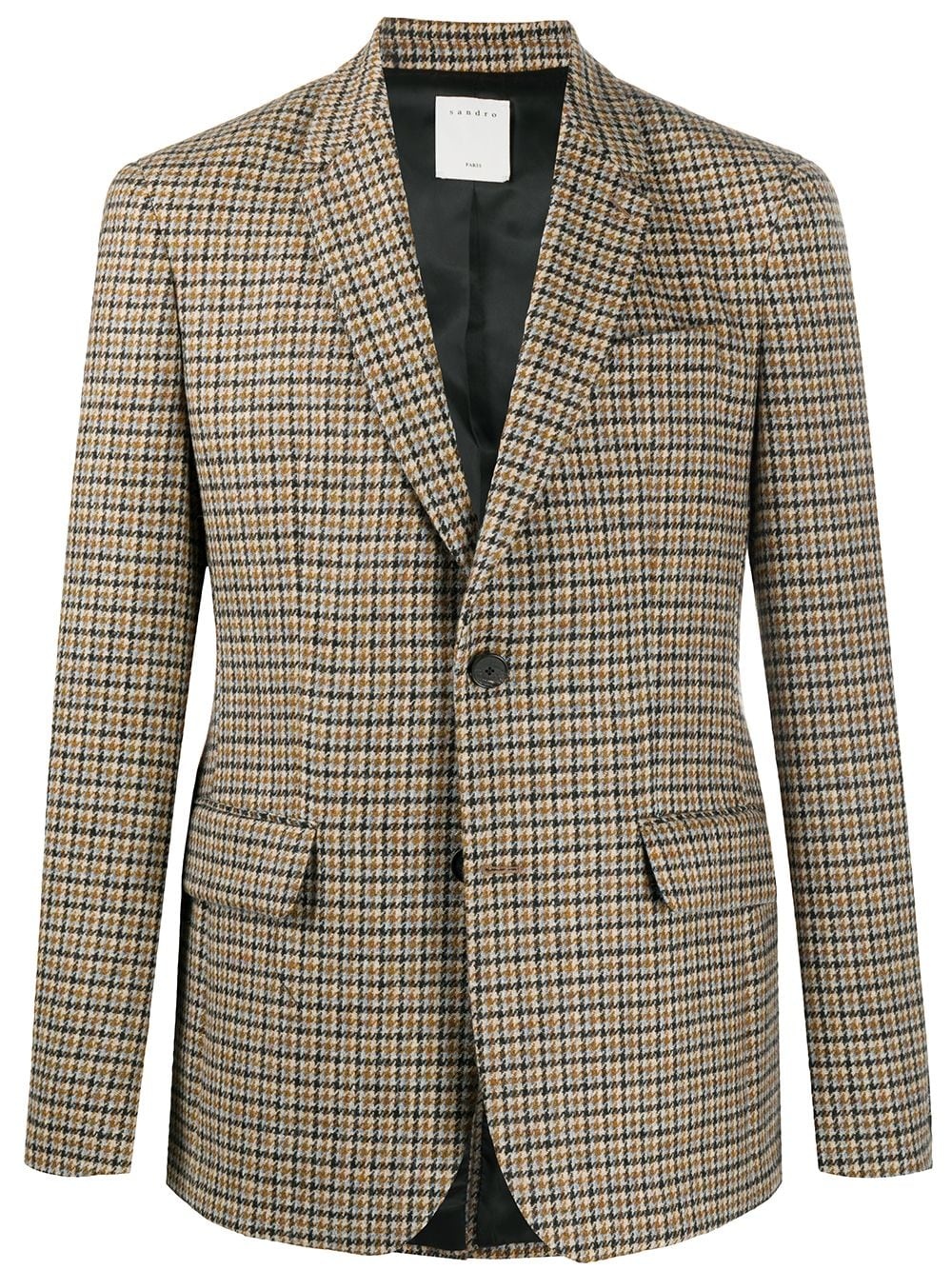 houndstooth check wool blazer - 1