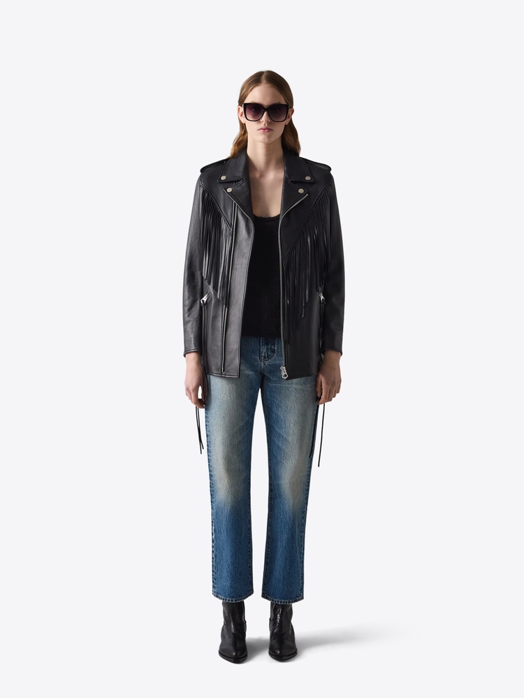LEATHER JACKET 68 BLACK FRINGES - 2