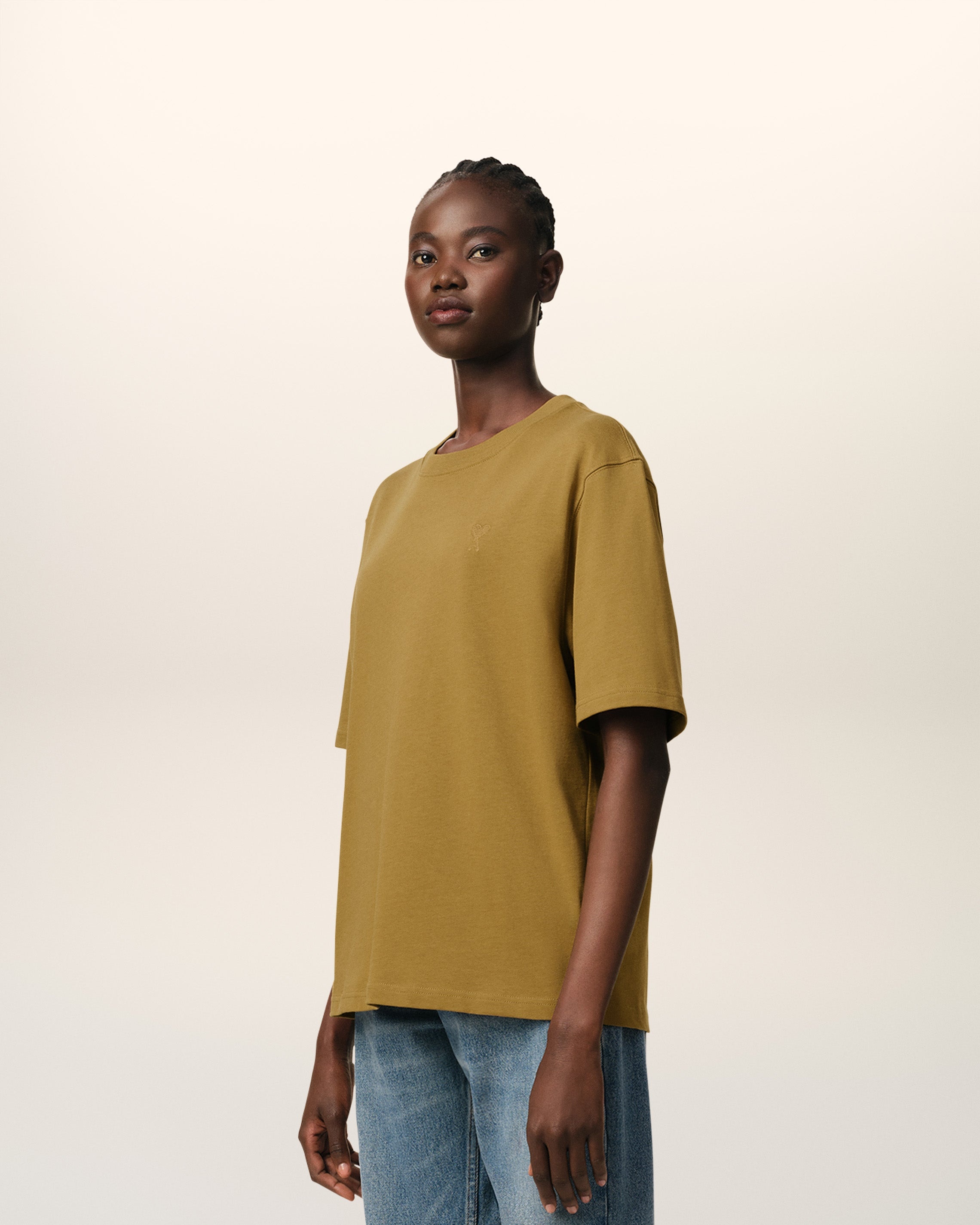 MUSTARD COTTON TONAL AMI DE COEUR T-SHIRT - 6