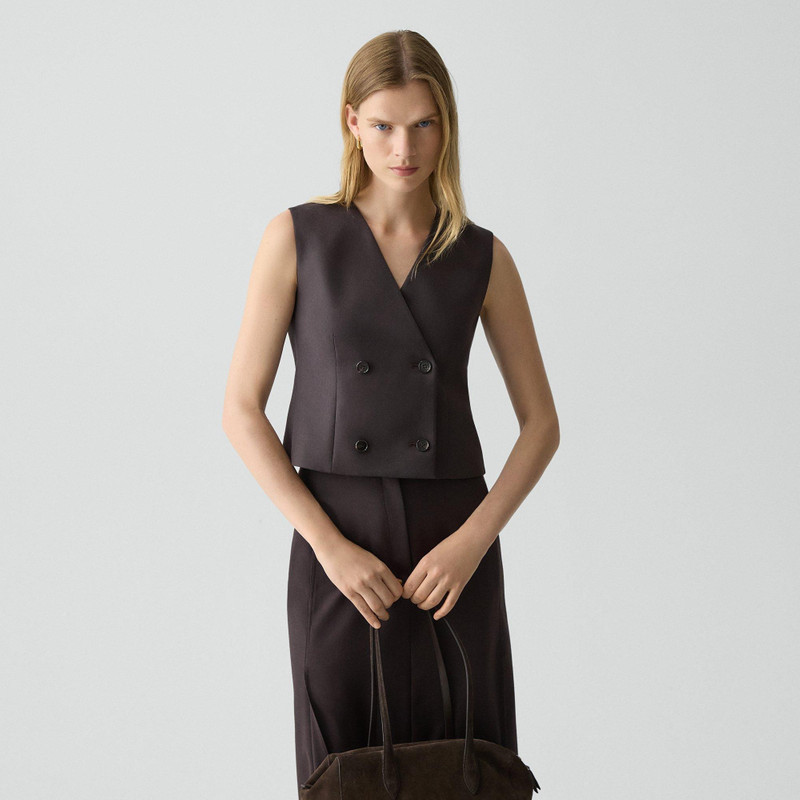 Shrunken Double-Breasted Vest in Sleek Flannel 2