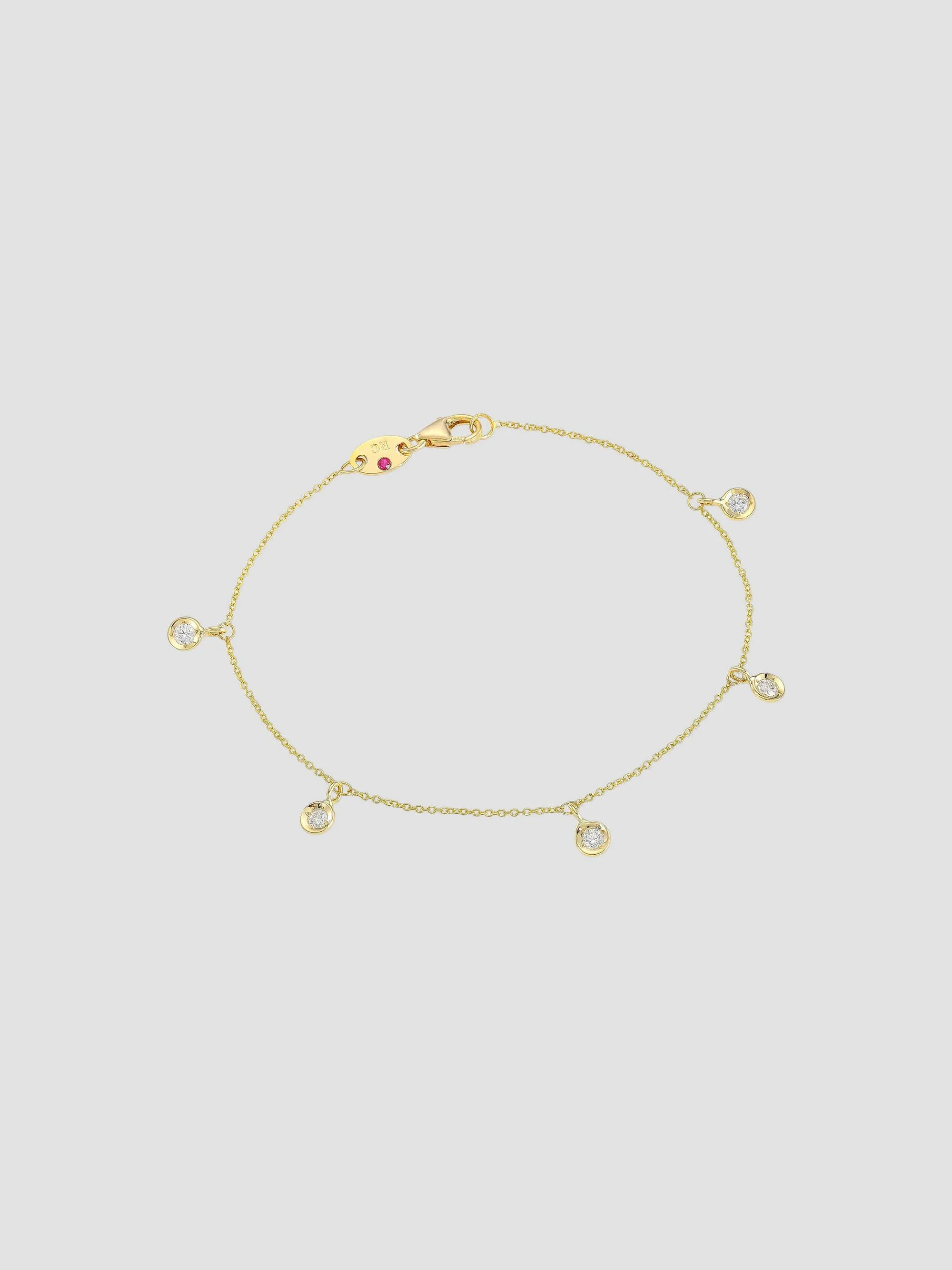 Women's Diamond By The Inch 18K Yellow Gold & 0.23 TCW Diamond Dangle Bracelet - Gold - 1