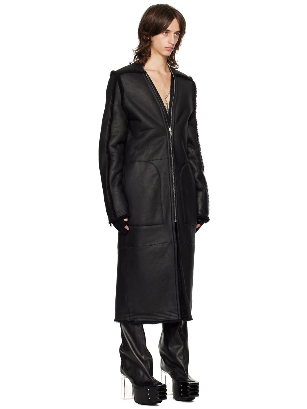 Black Porterville Klaus Reversible Shearling Jacket - 2