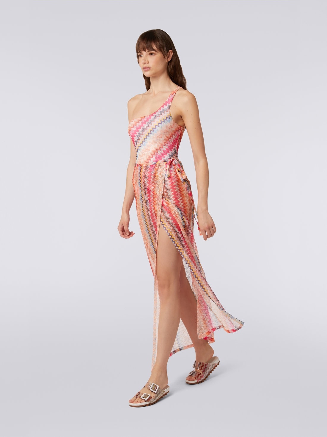 Long chevron tulle cover up skirt - 3