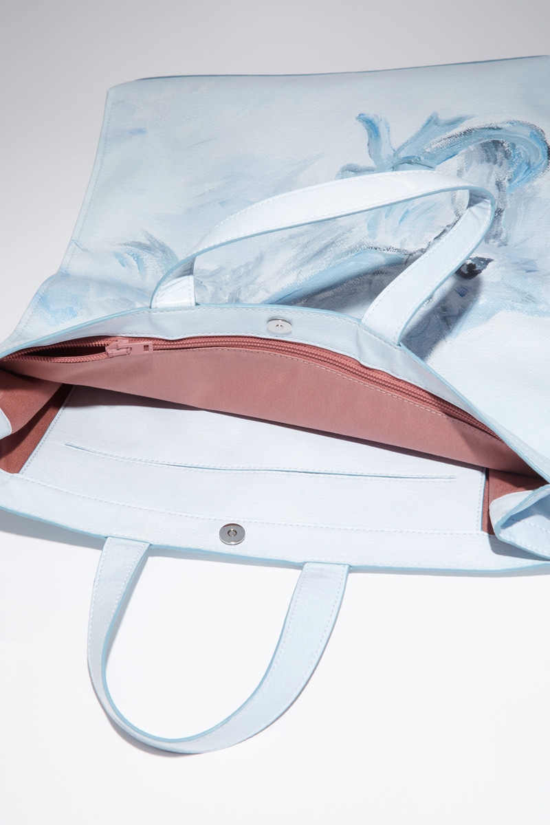 Printed logo tote bag - White/grey 6