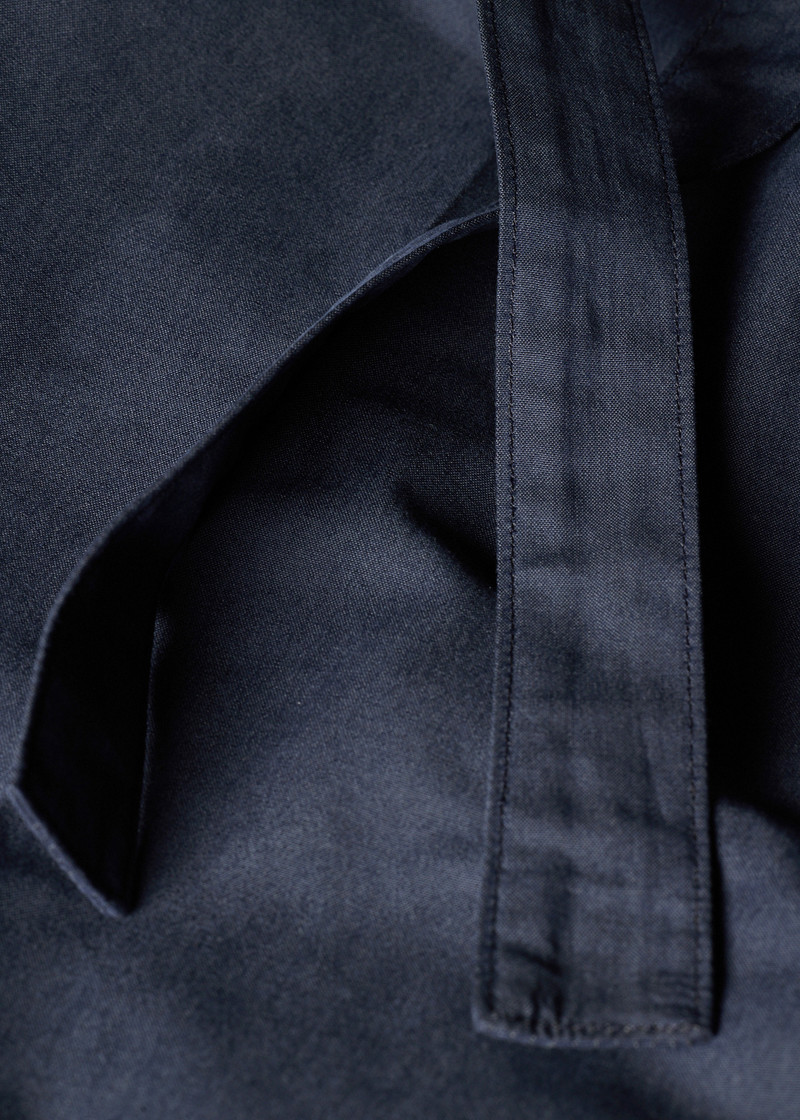 Washed Navy Cotton-Lyocell Tie-Waist Trousers 6