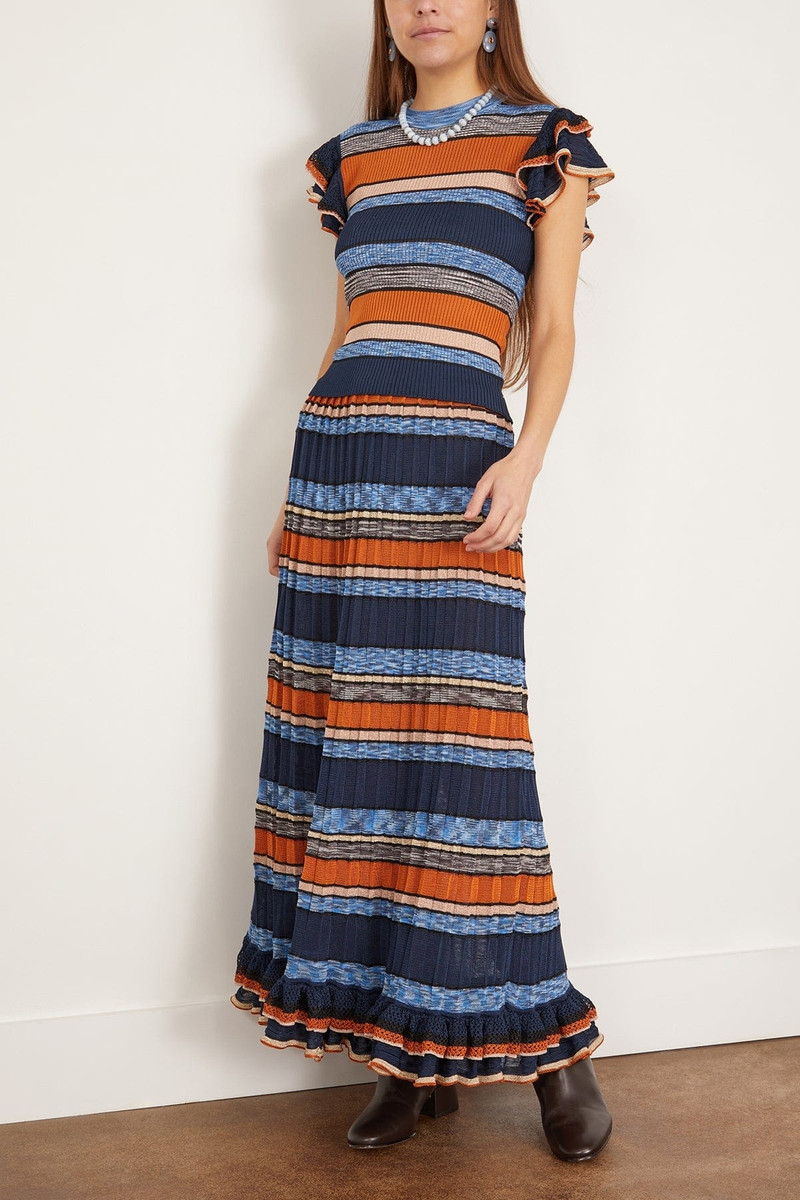 ULLA JOHNSON Seraphine Skirt in Adriatic outlook