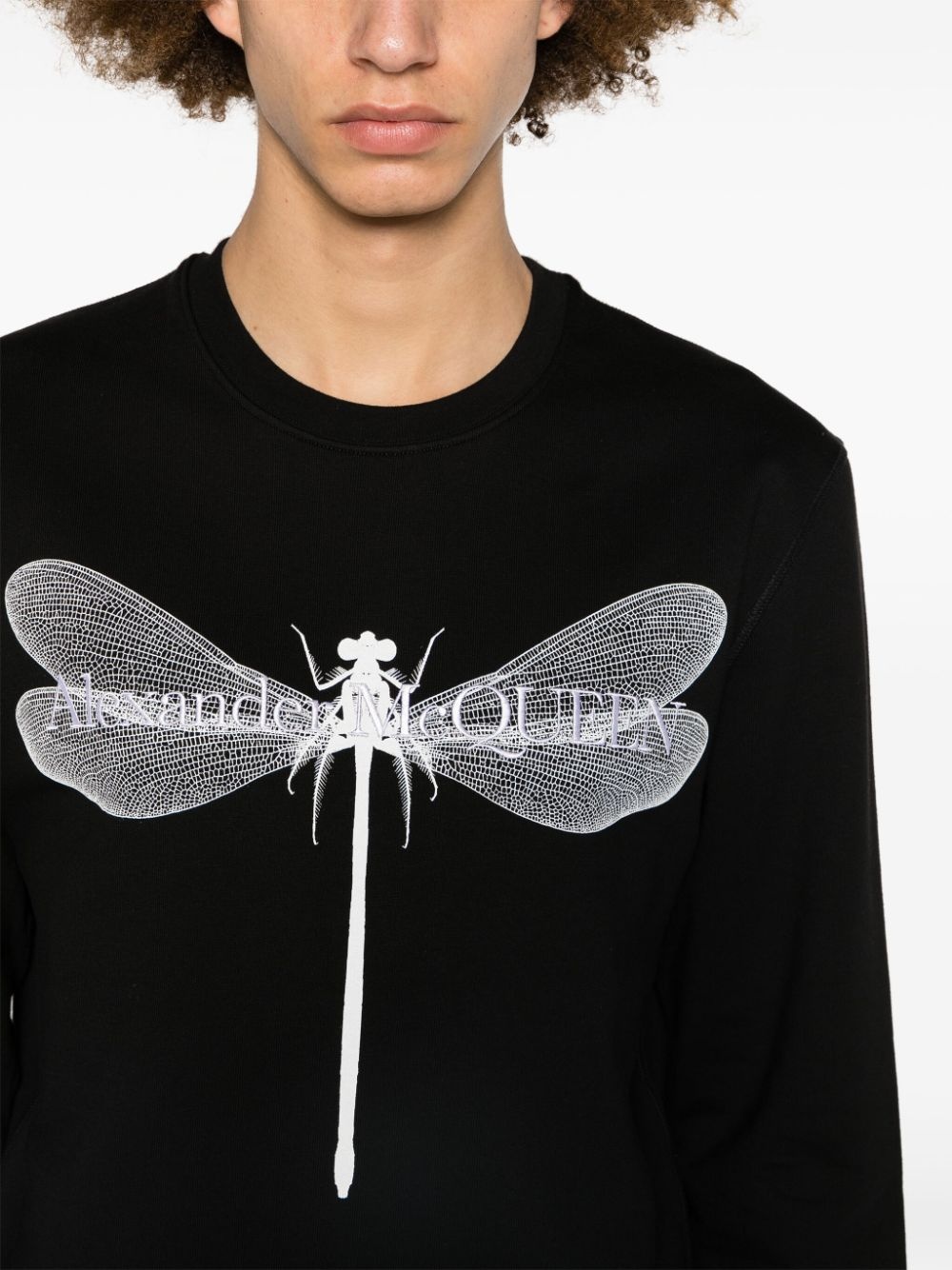 dragonfly-print cotton sweatshirt - 5