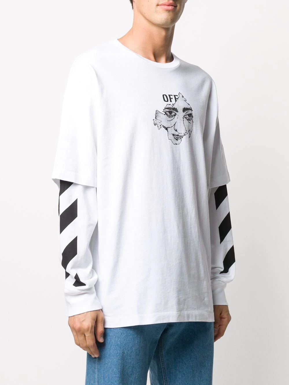 layered graphic-print sweatshirt - 3