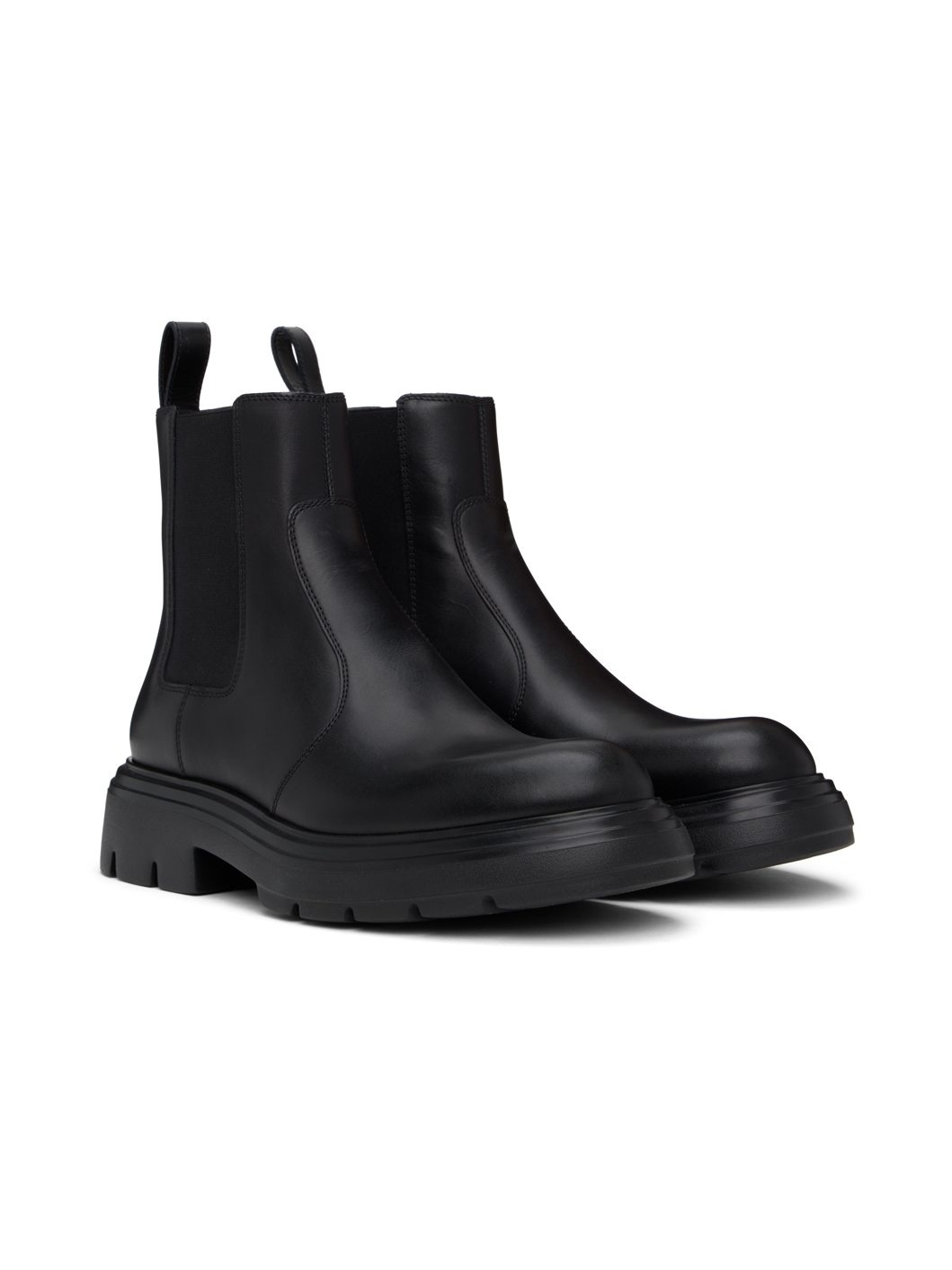Black Leather Chelsea Boots - 4