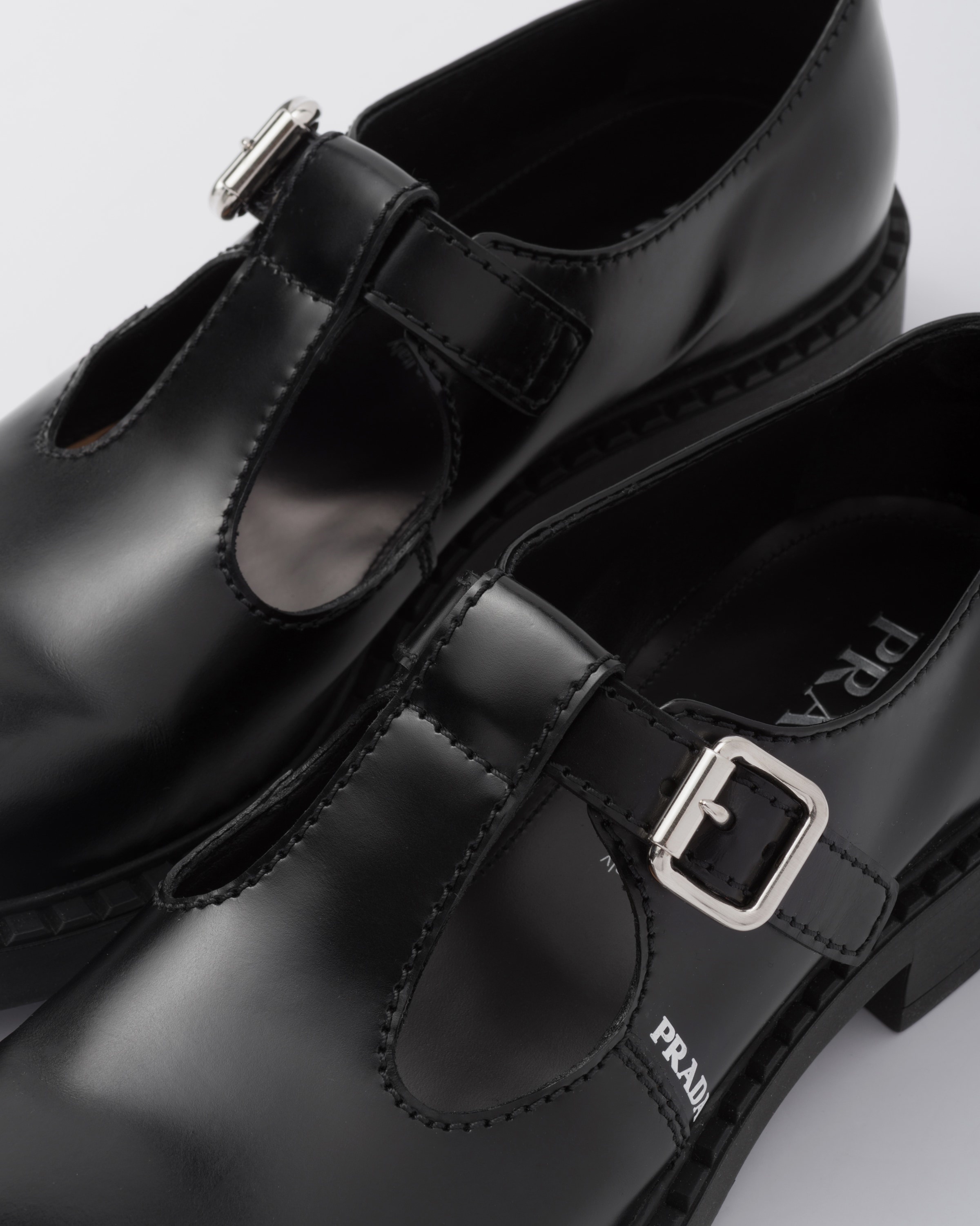 Brushed-leather Mary Jane T-strap shoes - 6