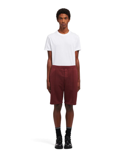 Prada Garment-dyed distressed cotton fleece Bermuda shorts outlook