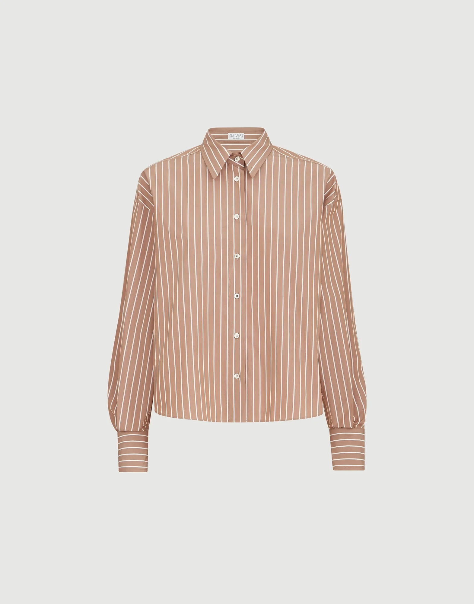 Striped cotton poplin shirt - 1