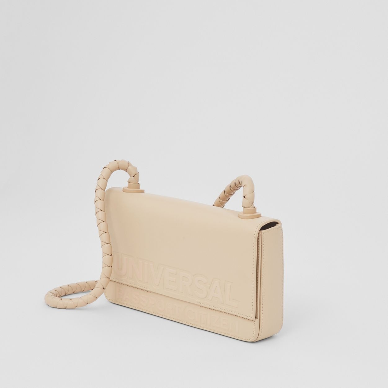 Embossed Slogan Leather Crossbody Bag - 4