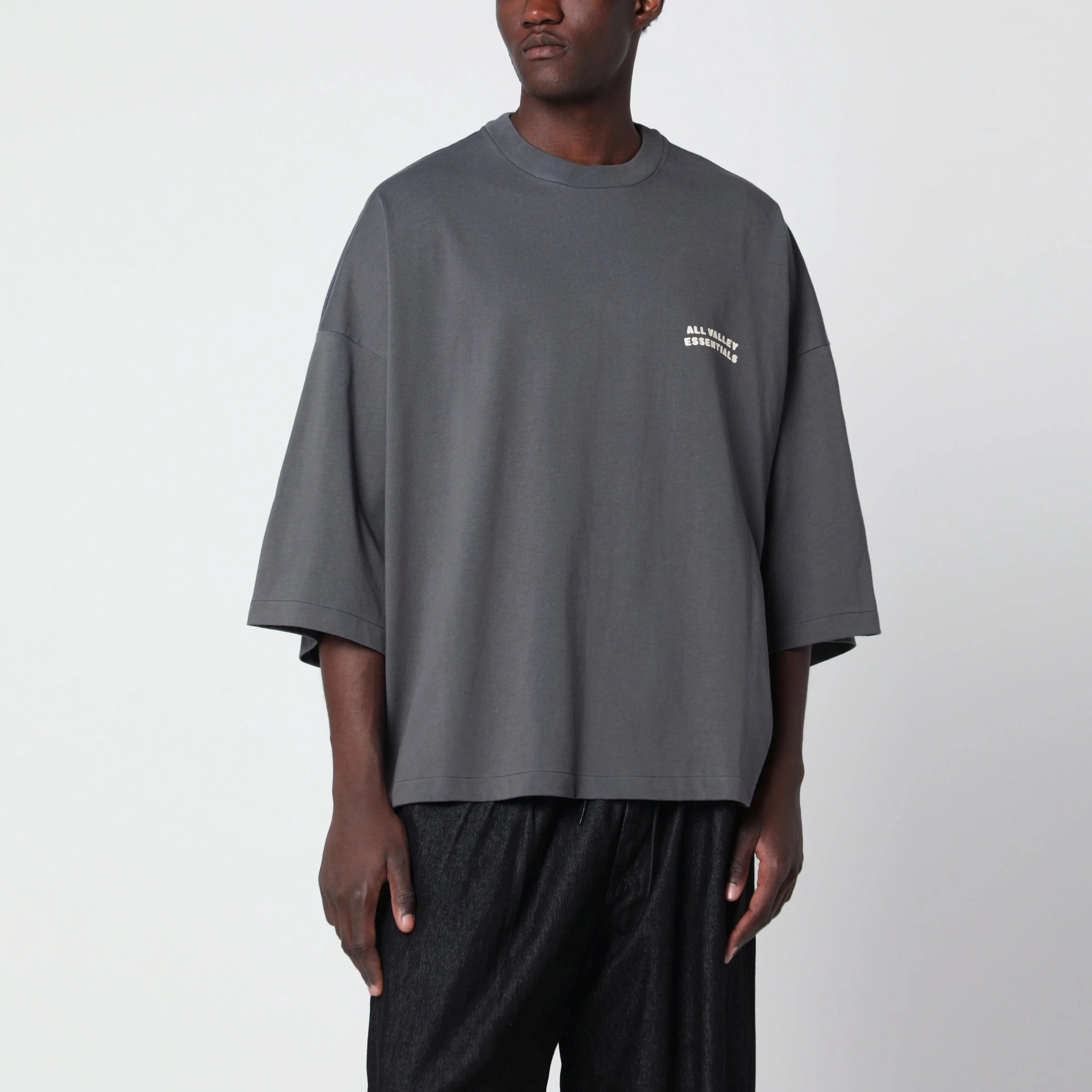 Grey cotton merch t-shirt - 1