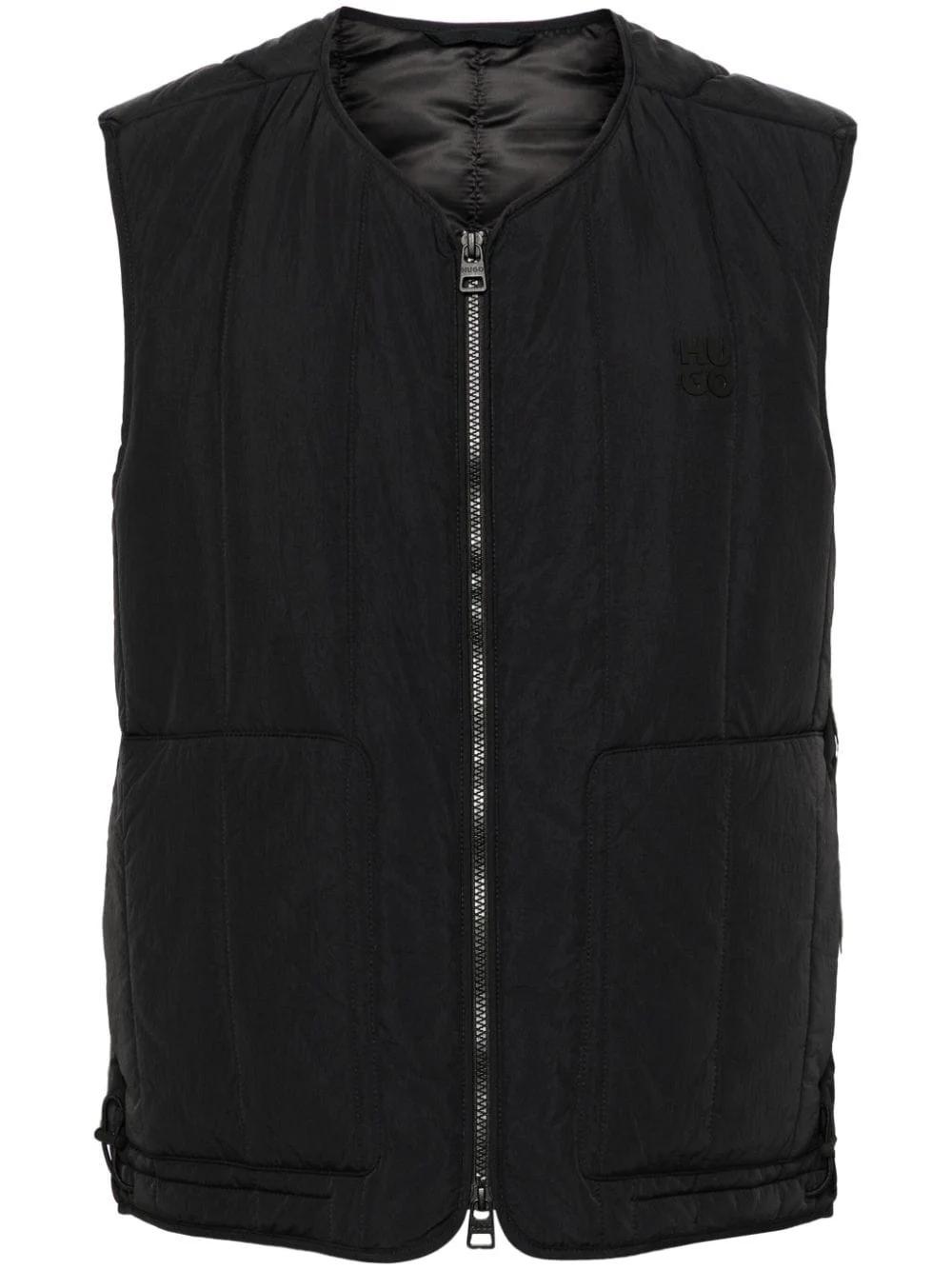 logo-appliqué quilted gilet - 1