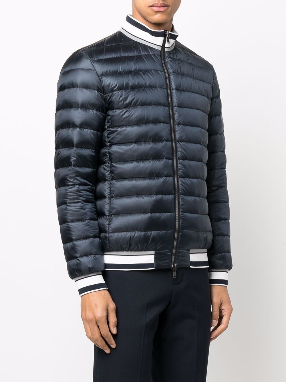 stripe-detail quilted jacket - 3