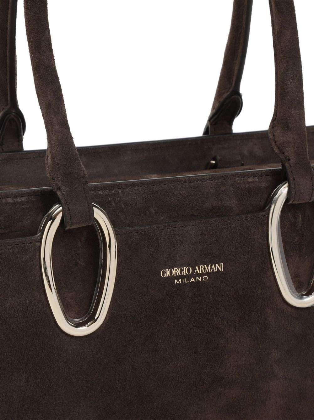 suede ring-detail shoulder bag - 4