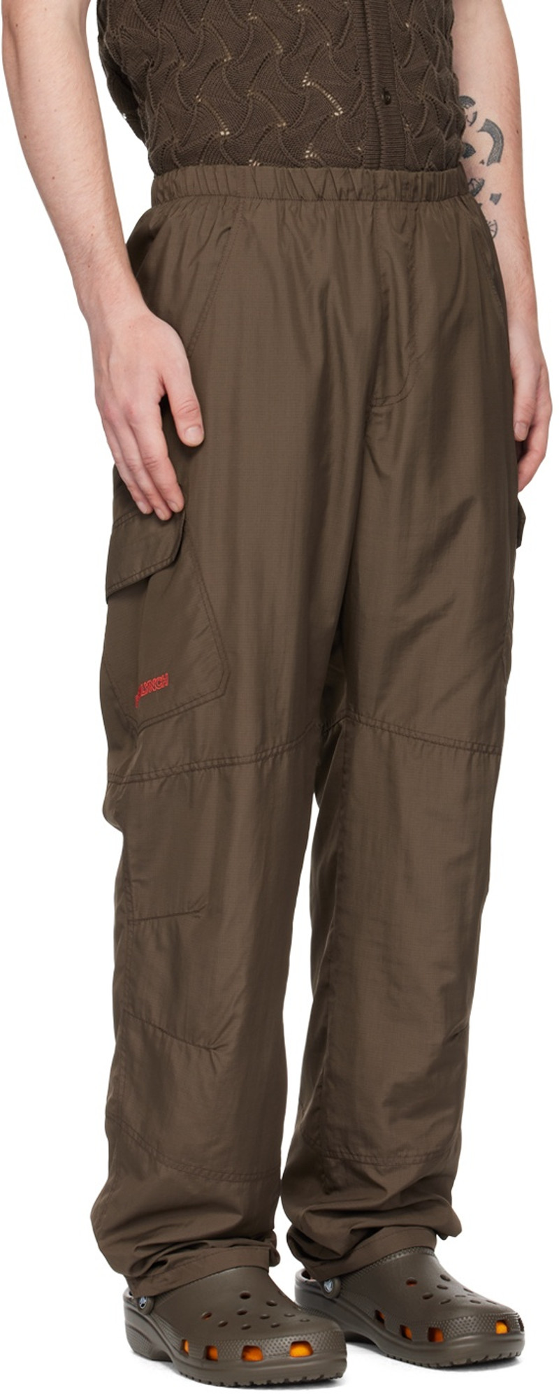 ROBYN LYNCH Brown Embroidered Cargo Pants outlook