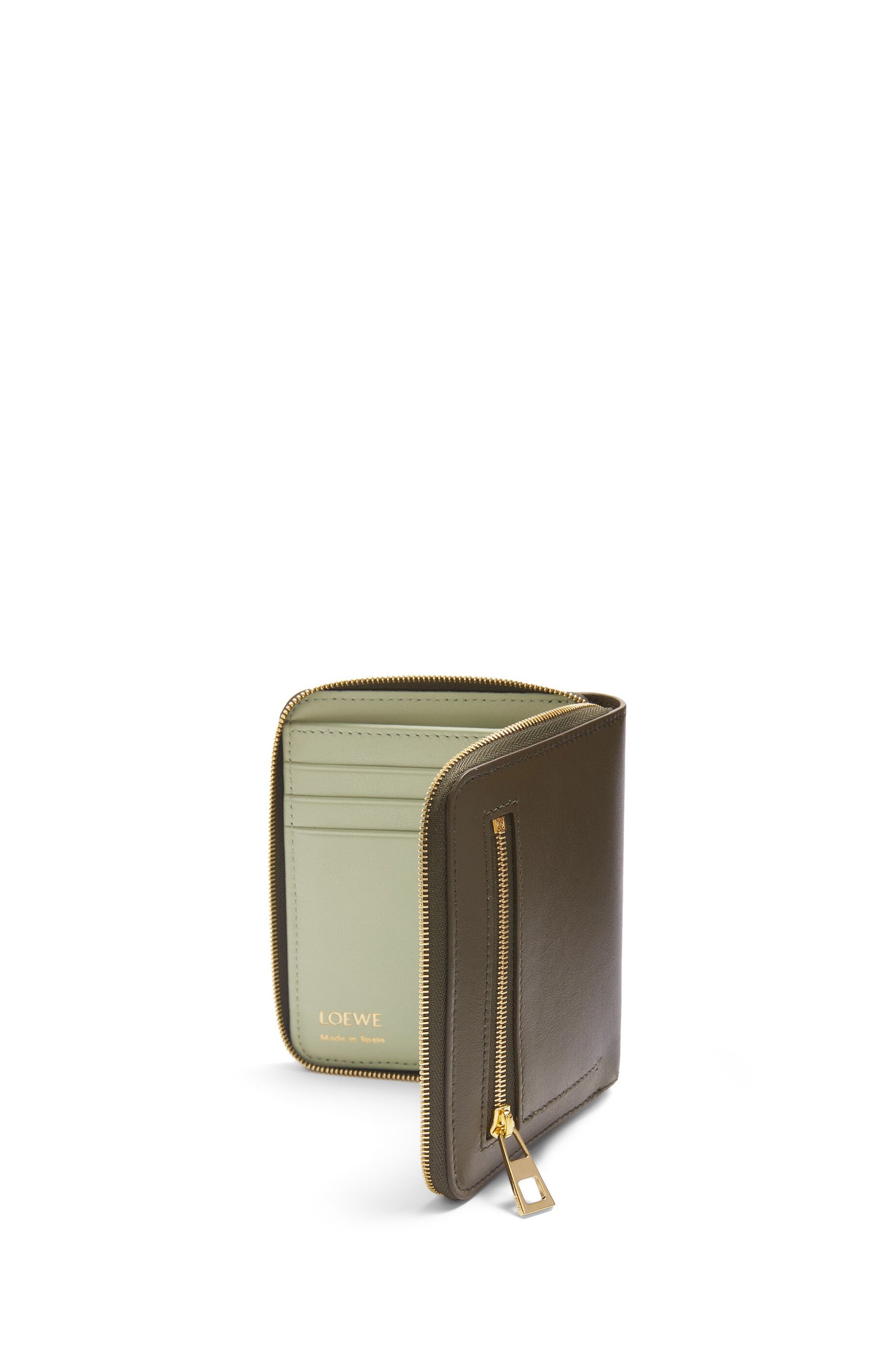 Knot compact zip wallet in shiny nappa calfskin - 3