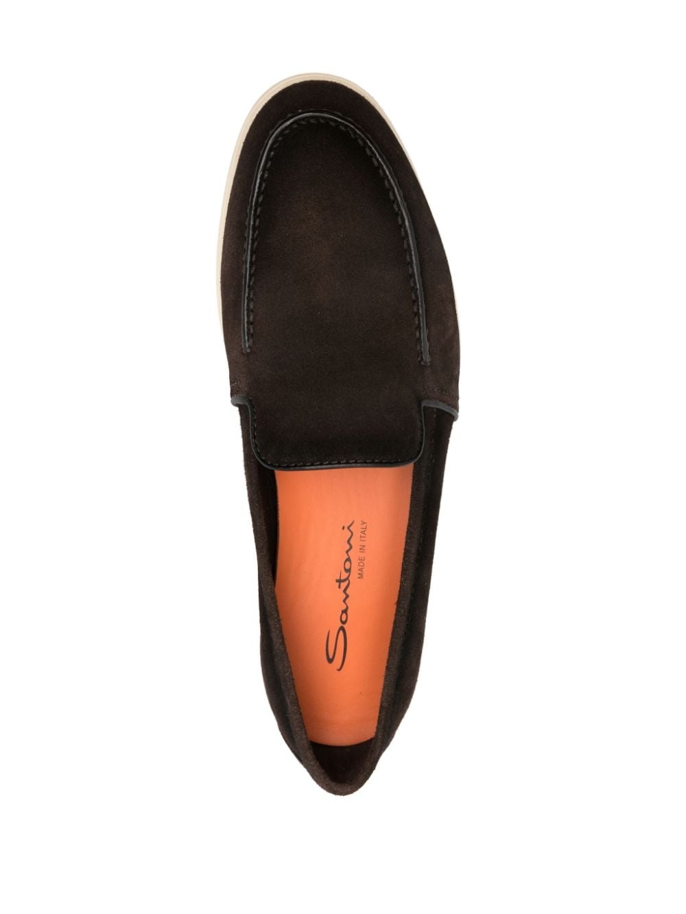 round-toe suede loafers - 4