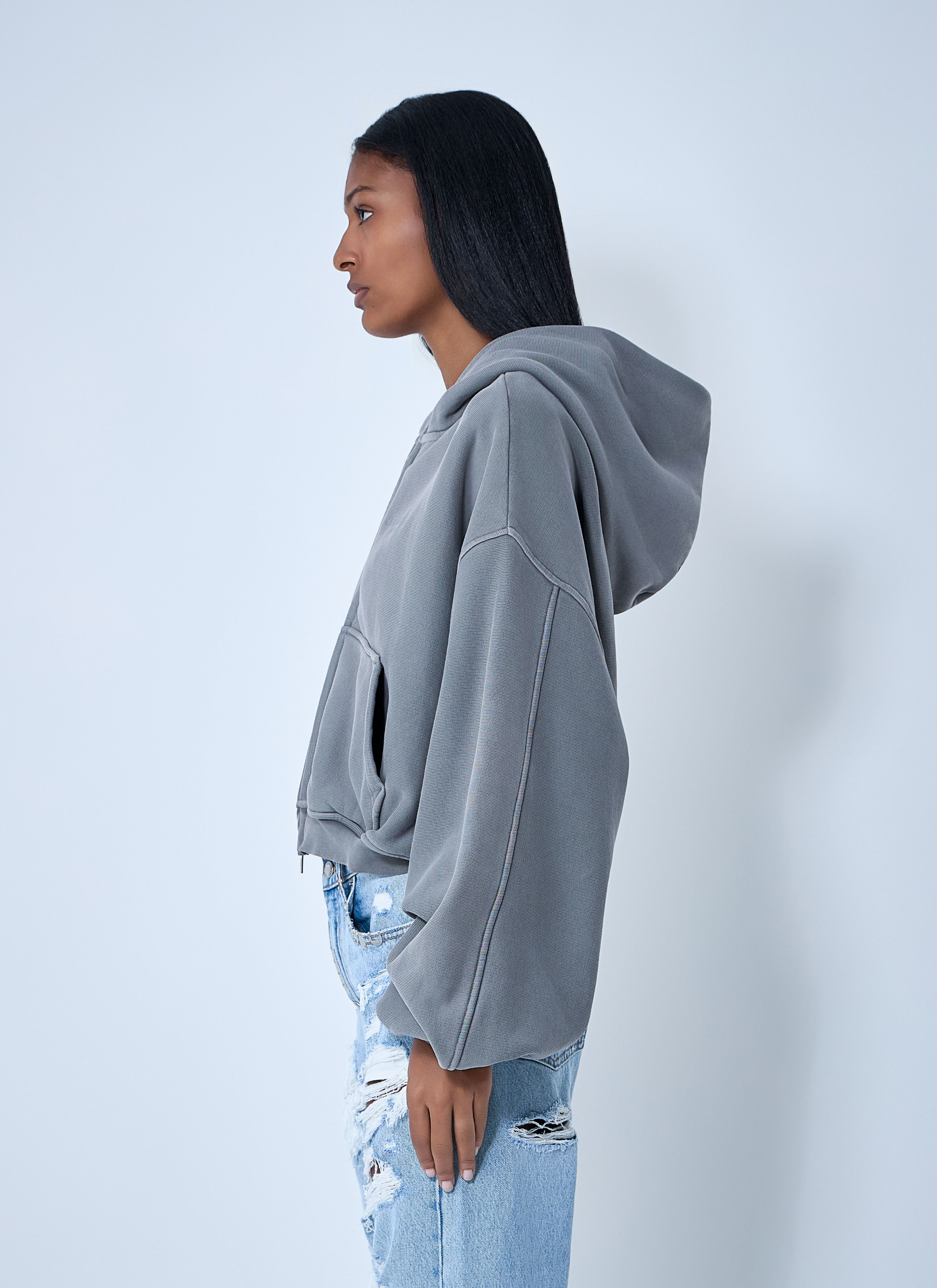 Crop Zip-Up Sweateshirt - 3