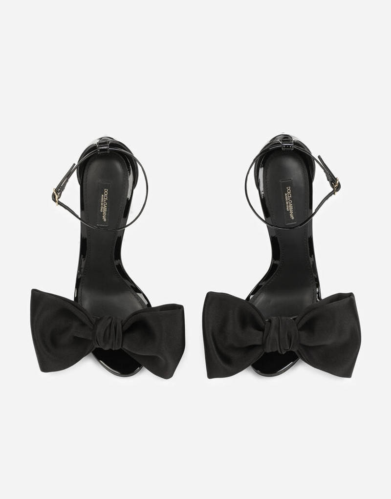 Patent leather sandals with satin bow 4