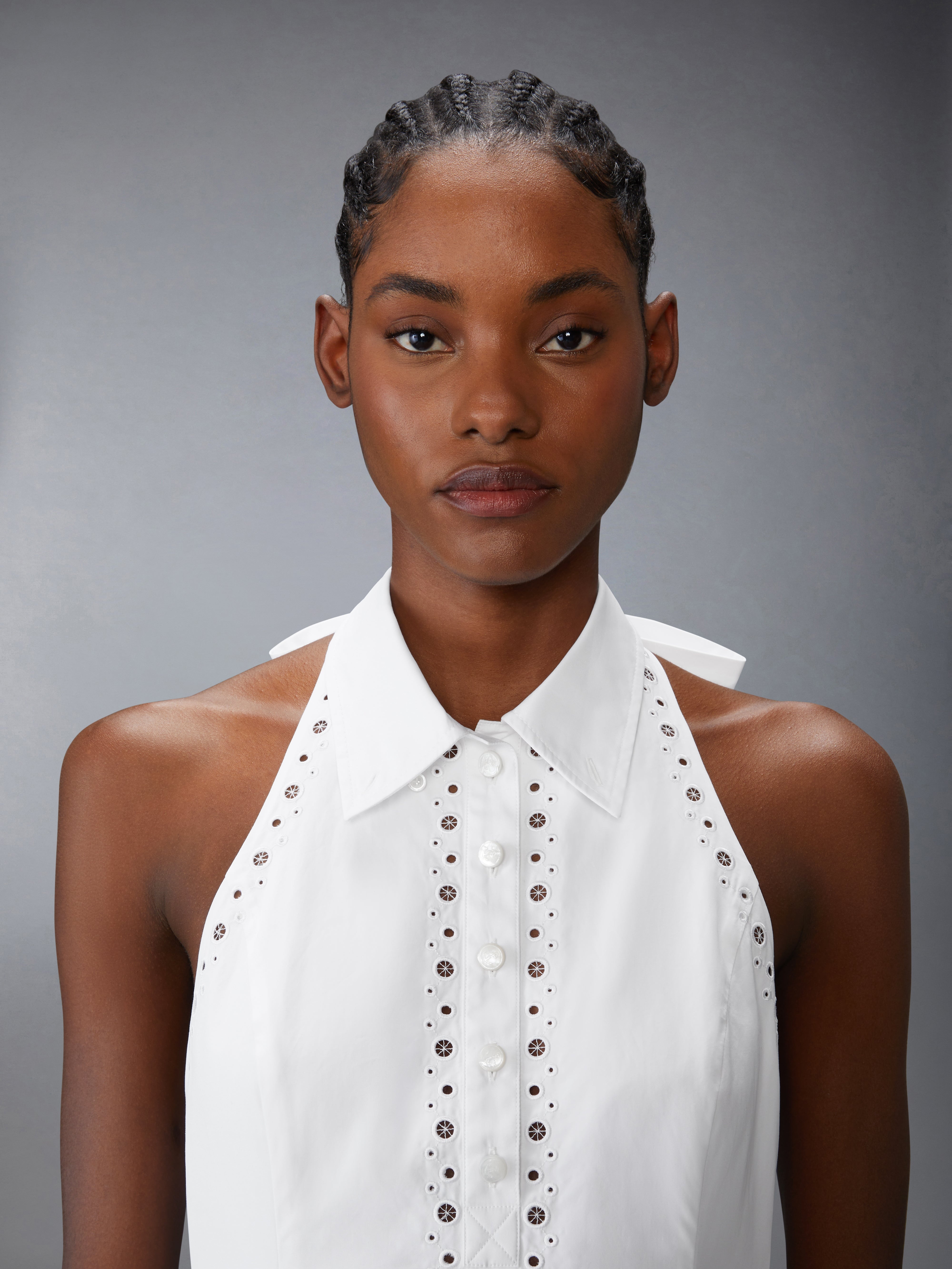 ANGLAISE AND POPLIN POLO HALTER DRESS - 6