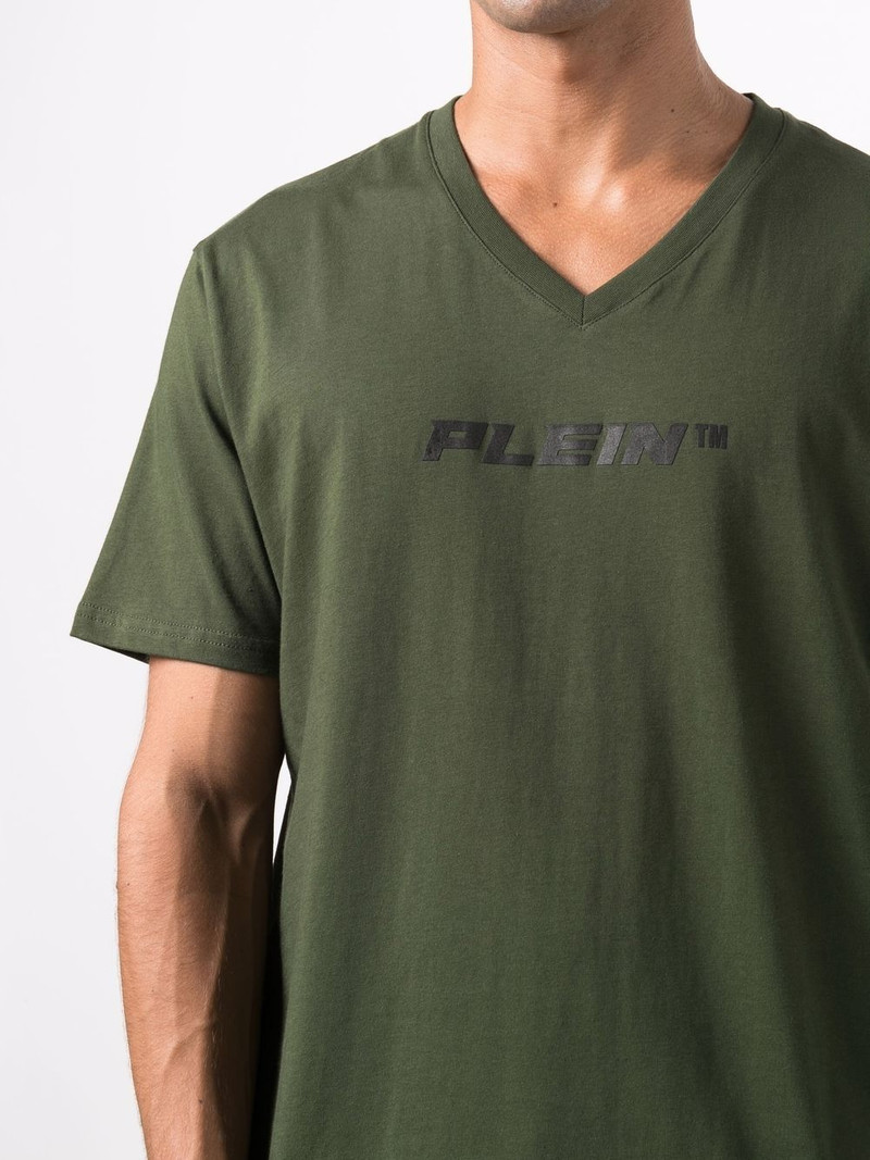 V-neck logo print T-shirt 5