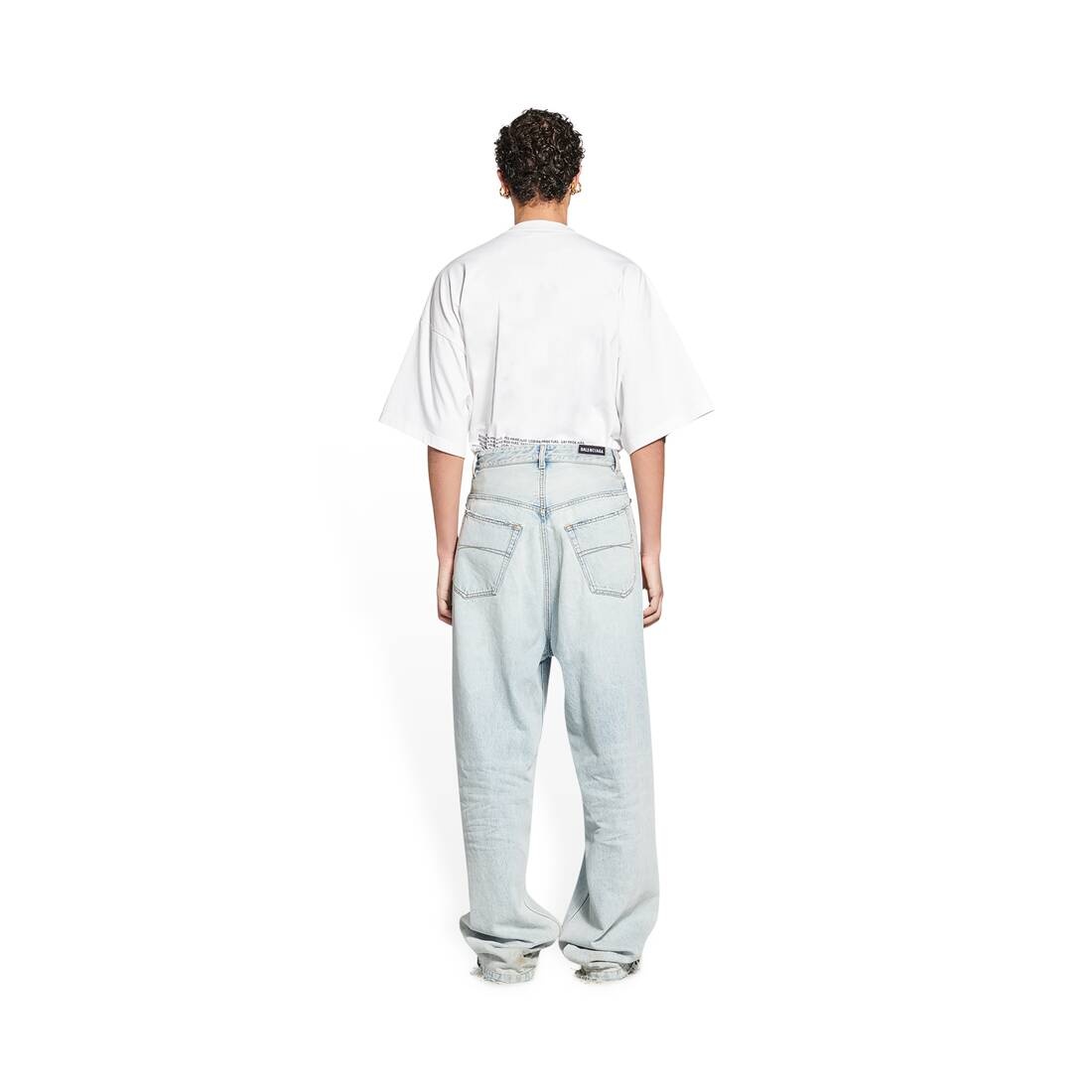 Pull-up Pants in Light Blue - 4