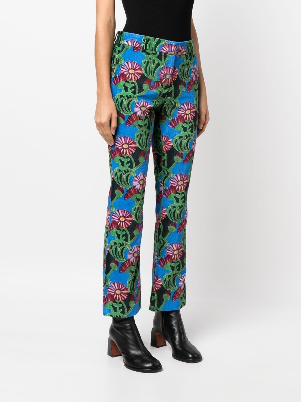 floral-print flared trousers - 3