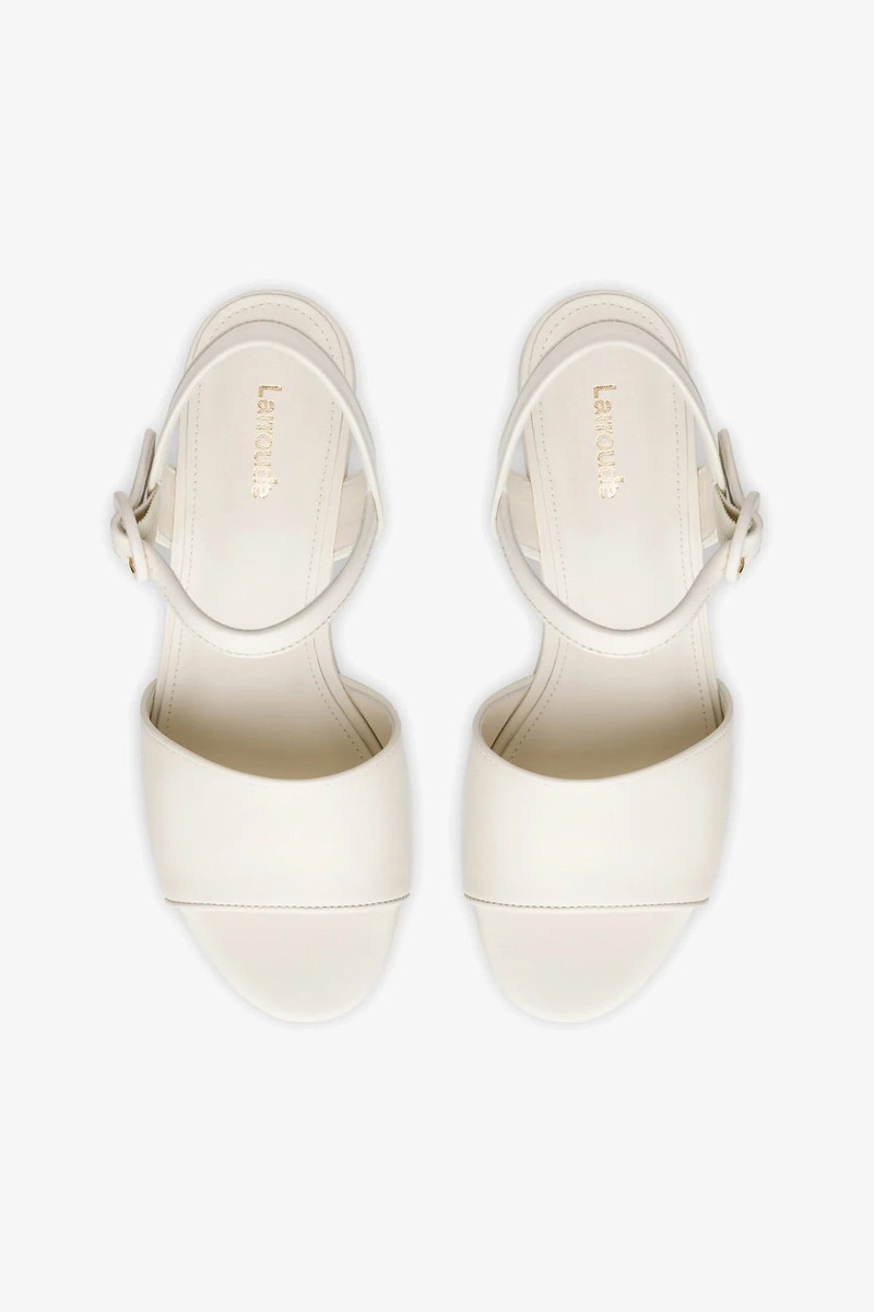 Miso Platform Strap Sandal In Ivory Leather 3