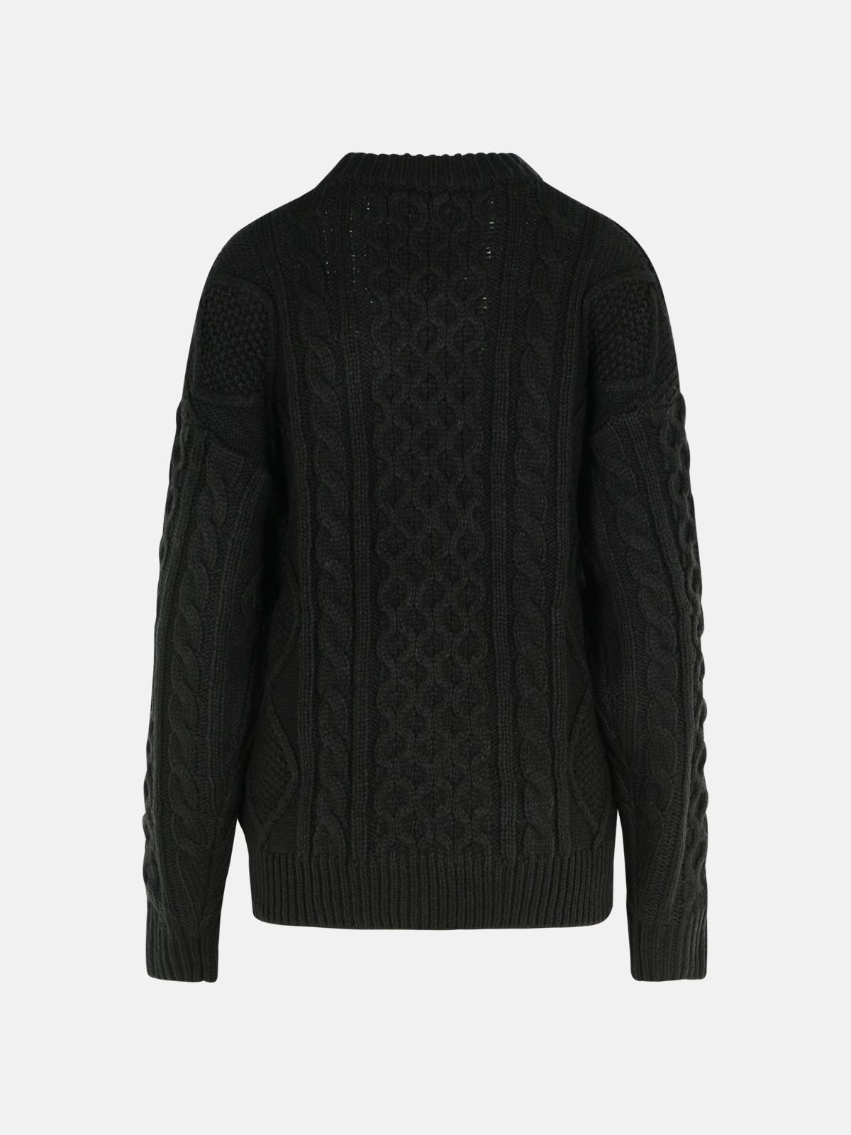 BLACK ACRYLIC BLEND SWEATER - 3