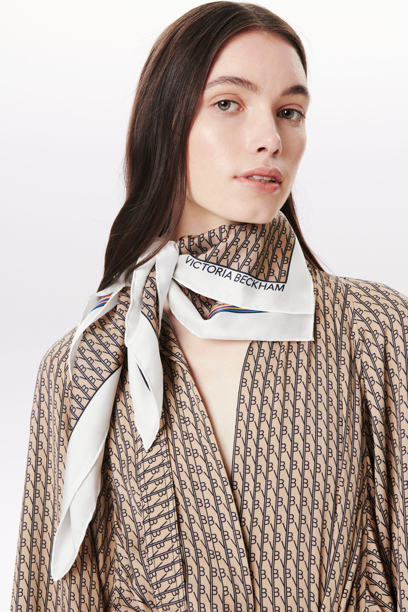 Silk Foulard in Camel Monogram 4