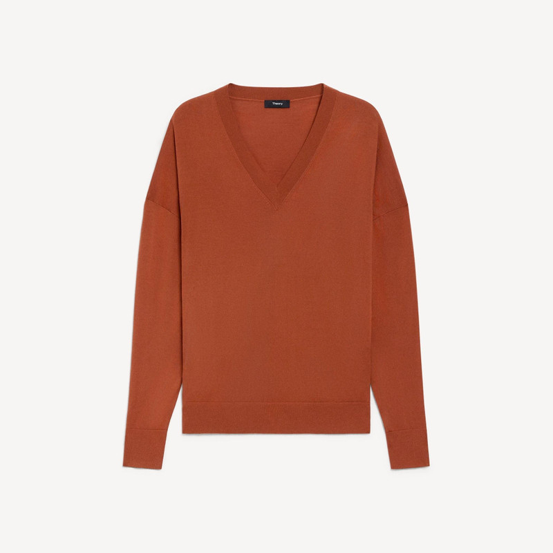 Oversized V-Neck Sweater in Regal Wool 1