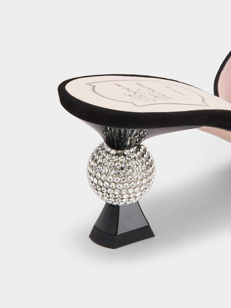 Vivier Marlène Strass Mules in Suede 3