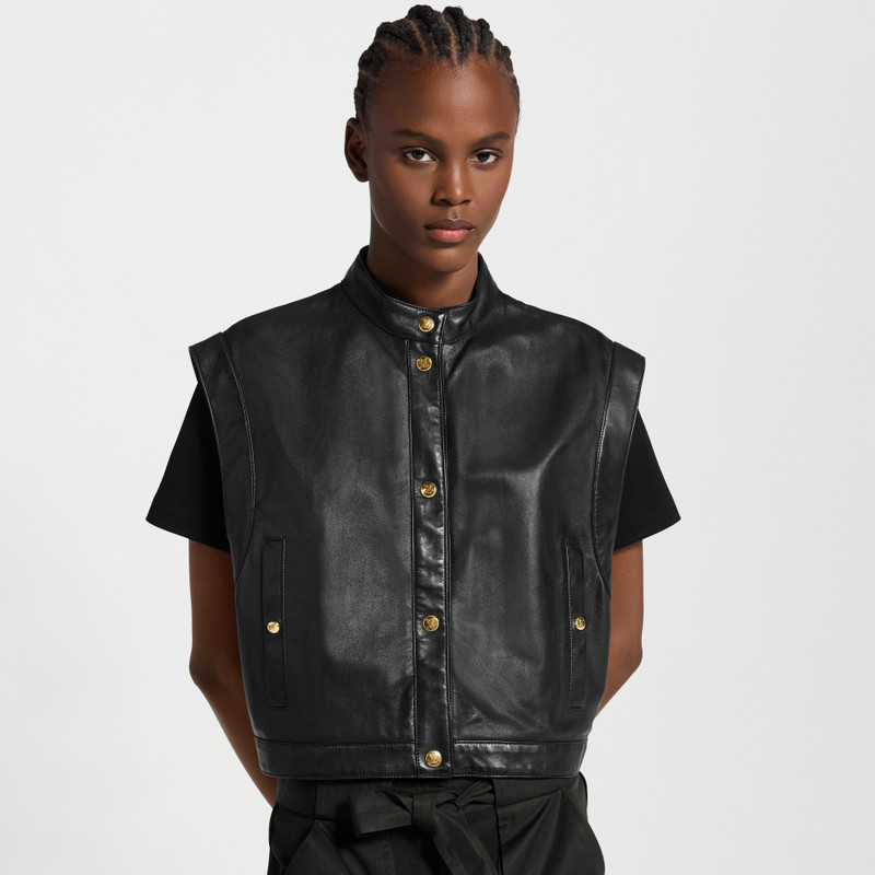 Leather and Nylon Gilet 2