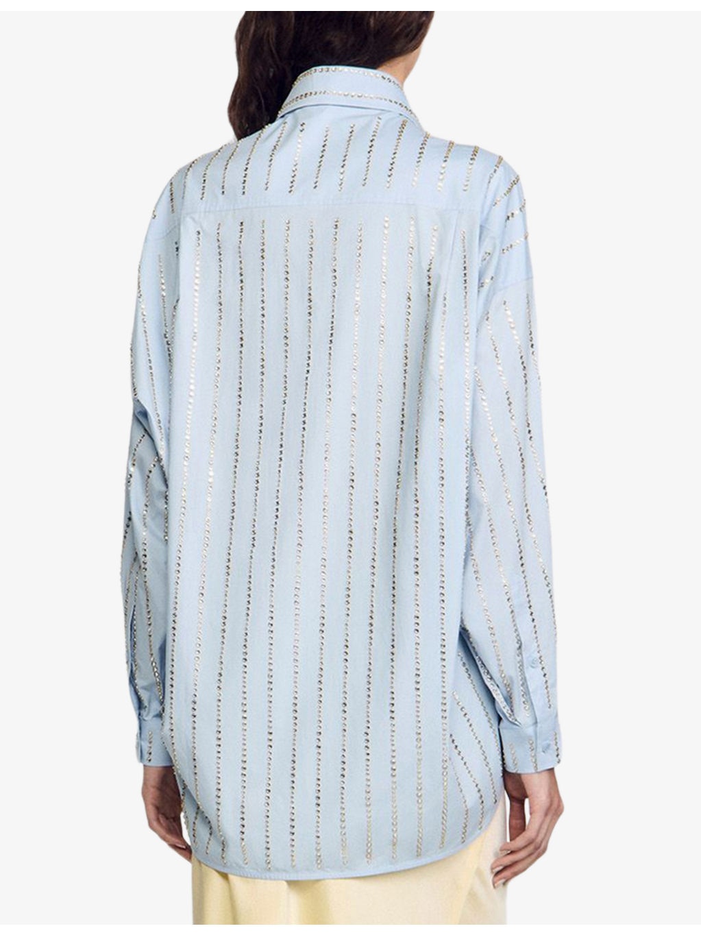 Embellished Tie-Front Cotton Shirt - 4