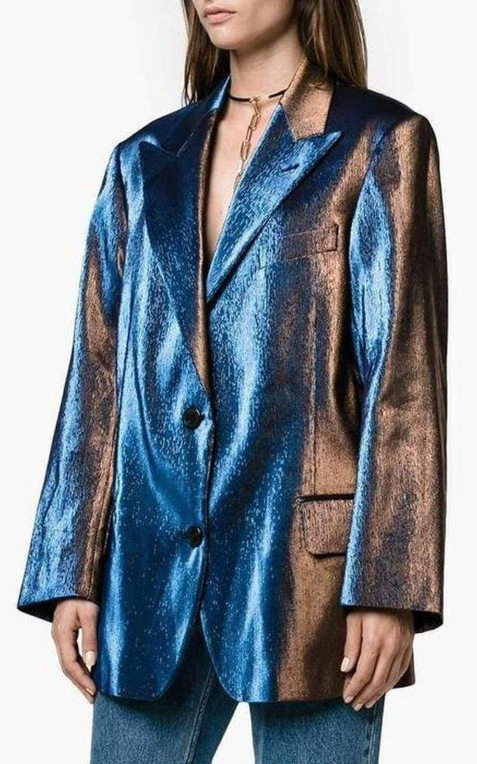 Two-Tone Lamé Blazer - 3