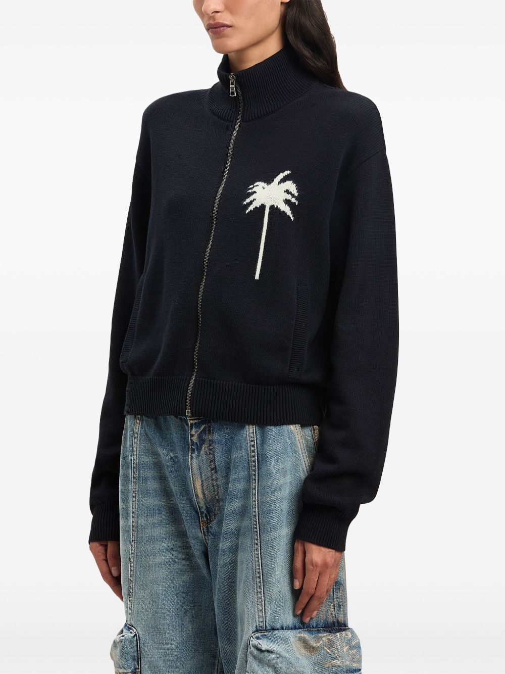 palm tree knitted track top - 4