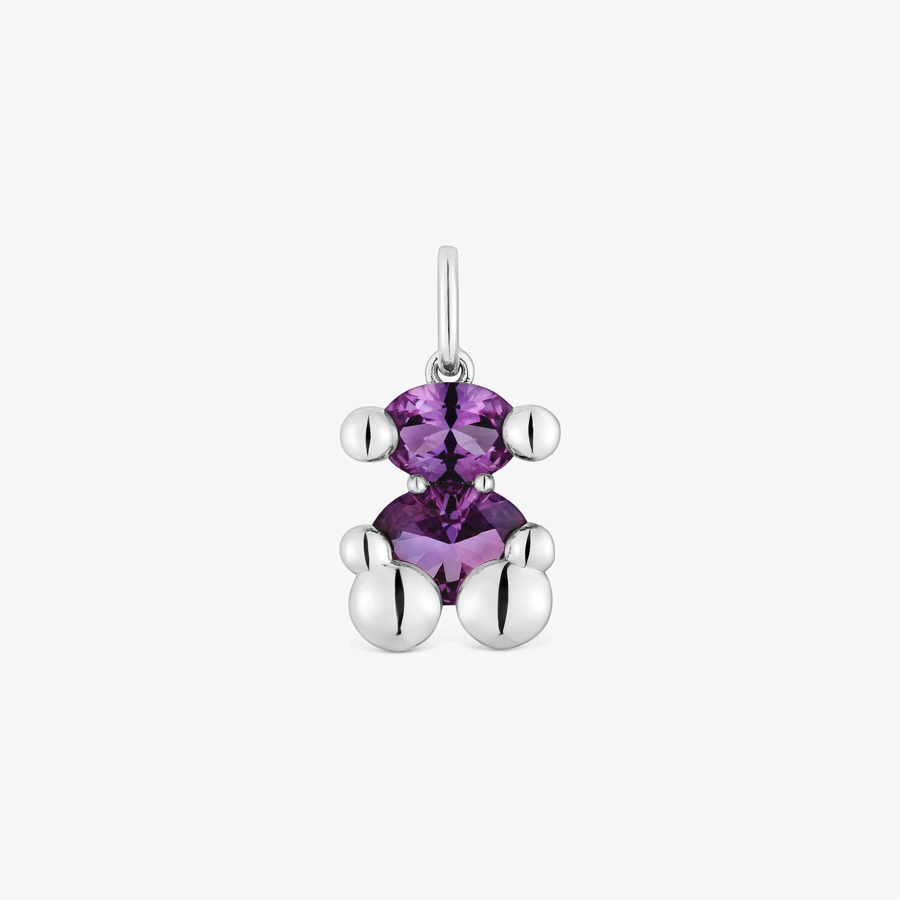 Small silver bear motif Pendant with lab-grown lilac sapphire TOUS Color Bear LGG - 1